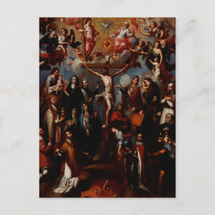 Carte Postale Allégorie de la Crucifixion avec les saints jésuit