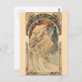 Carte Postale Allégorie de la musique par Alphonse Mucha (Devant / Derrière)