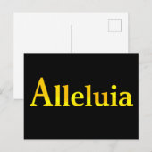 Carte Postale Alleluia Message de Pâques Joy Gold et Black (Devant / Derrière)