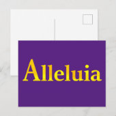 Carte Postale Alleluia Message de Pâques Joy Gold et Royal Blue (Devant / Derrière)