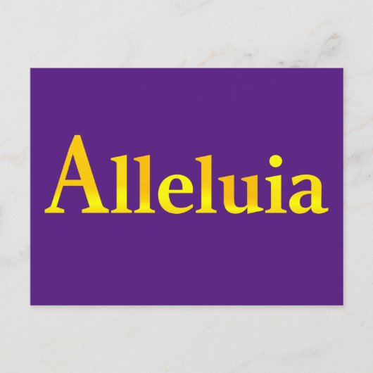 Carte Postale Alleluia Message de Pâques Joy Gold et Royal Blue (Devant)