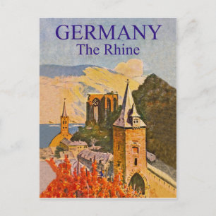 Carte Postale Allemagne, le Rhin, forteresse médiévale, vintage