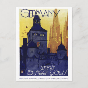 Carte Postale Allemagne Poster Vintage voyage restauré