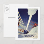 Carte Postale Allemagne - Ski dans la Forêt-Noire (Devant / Derrière)