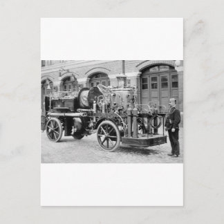 Carte Postale Allemand Fire Engine, début des années 1900