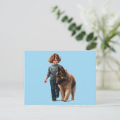 Carte Postale Allemand Shepard et garçon (Debout devant)
