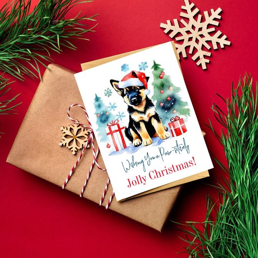 Carte Postale Allemand Shepherd Salutations de Noël pour les chi