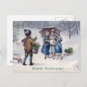 Carte Postale Allemand Vintage "Herzliche Neujahrsgrusse" (Devant / Derrière)