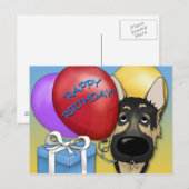 Carte postale allemande Shepherd'anniversaire (Devant / Derrière)