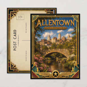 Carte Postale Allentown Pennsylvanie Art Déco Vintage Âge d'Or