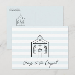 Carte Postale Aller à la Chapelle Mariage Bleu Enregistrer la Da