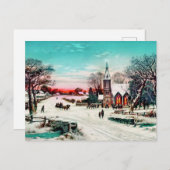 Carte Postale Aller à l'église, veille de Noël par J. Hoover & S (Devant / Derrière)