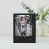 Carte Postale Aller en solo photo Black Graduation Faire-part (Debout devant)