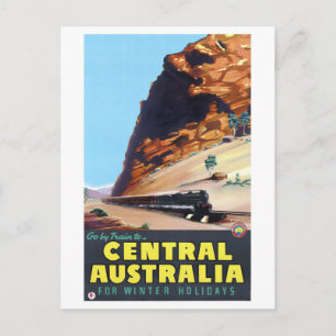 Carte Postale Aller en train pour le Poster vintage d'Australie 
