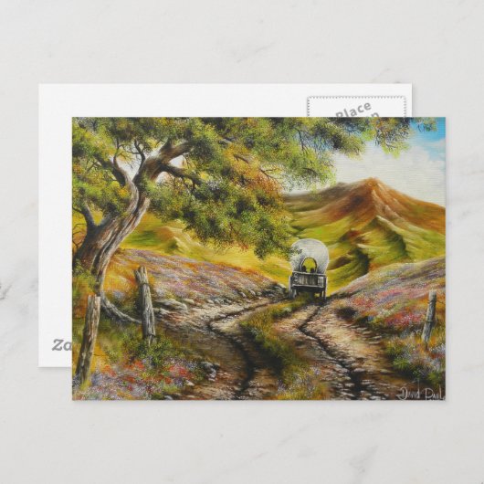 Carte Postale Aller en ville Peinture de David Paul (Devant / Derrière)