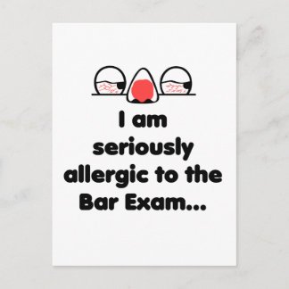 Carte Postale Allergie à l'examen à la barre