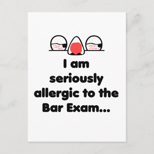 Carte Postale Allergie à l'examen à la barre (Devant)