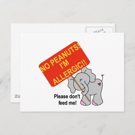 Carte Postale Allergie des arachides (Devant / Derrière)