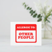 Carte Postale Allergique À D'Autres Personnes (Debout devant)