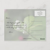 Carte Postale allez bien, fleur de framboise sauvage d'été (Dos)