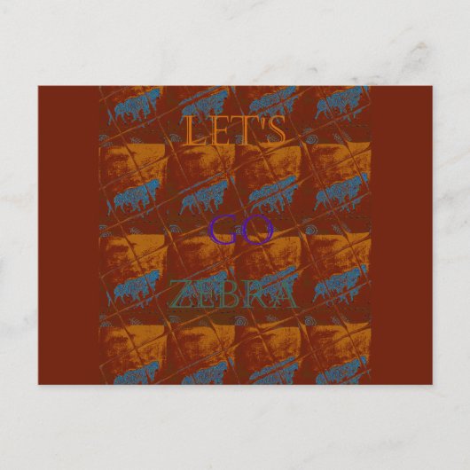 Carte Postale Allez Zebra Safari Art Imprimer/Graphique (Devant)