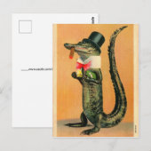 Carte Postale Alligator à Haut-de-Forme (Devant / Derrière)