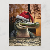 Carte Postale Alligator amusant à Santa Hat (Devant)