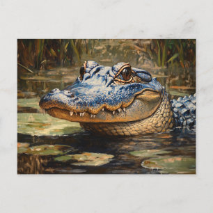 Carte Postale Alligator dans les Everglades Wildlife Art