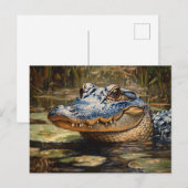 Carte Postale Alligator dans les Everglades Wildlife Art (Devant / Derrière)