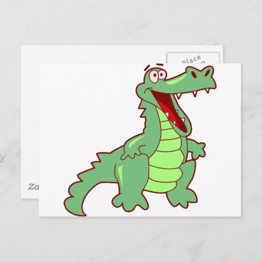 Carte Postale Alligator de dessin (Devant / Derrière)
