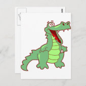 Carte Postale Alligator de dessin (Devant / Derrière)