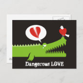 Carte Postale Alligator en amour (Devant / Derrière)