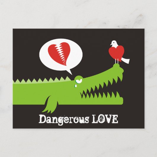 Carte Postale Alligator en amour (Devant)