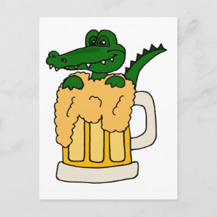 Carte Postale Alligator en Mug de bière