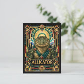 Carte Postale Alligator, faune Art déco (Debout devant)
