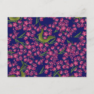 Carte Postale Alligator floral Gator Fleurs Alligators