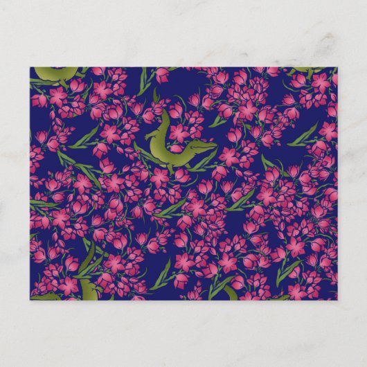 Carte Postale Alligator floral Gator Fleurs Alligators (Devant)