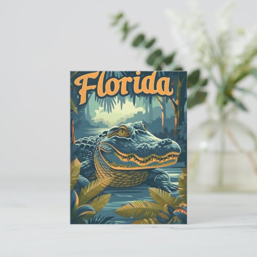 Carte Postale Alligator Floride Everglades (Debout devant)