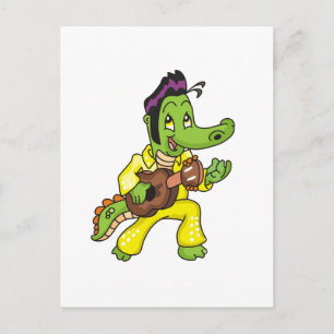 Carte Postale Alligator King avec T-shirts et cadeaux de guitare