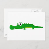 Carte Postale Alligator mignon (Devant / Derrière)