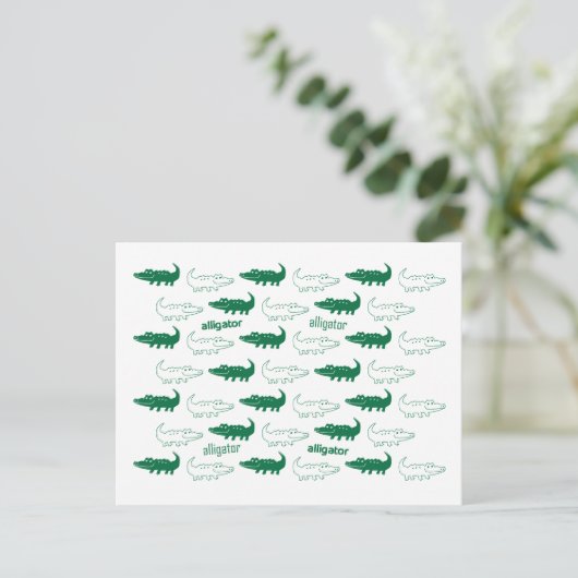 Carte postale Alligator verte (Debout devant)