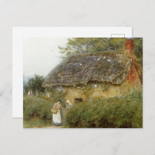 Carte Postale Allingham Un chalet avec des tournesols à Peaslake (Devant / Derrière)