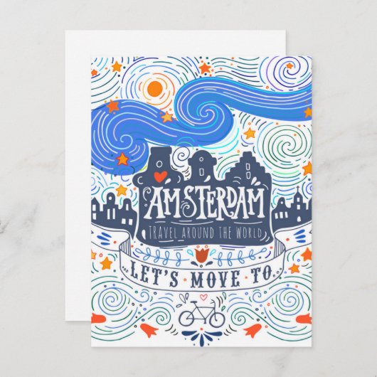 Carte Postale Allons à Amsterdam (Devant / Derrière)