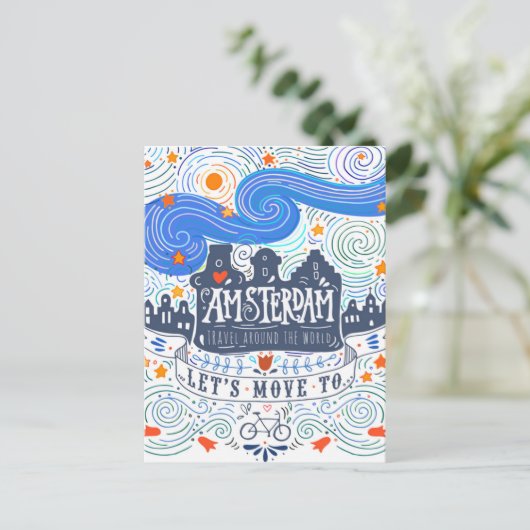 Carte Postale Allons à Amsterdam (Debout devant)