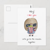 Carte Postale Allons ensemble au cinéma / Chibi (Devant / Derrière)