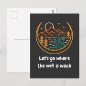 Carte Postale Allons Là Où Le Wifi Est Faible | Drôle Randonnée (Devant / Derrière)