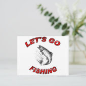 Carte Postale Allons pêcher (Debout devant)