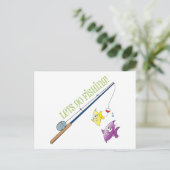 Carte Postale Allons pêcher (Debout devant)