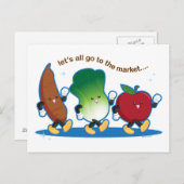 Carte Postale Allons tous au marché (Devant / Derrière)