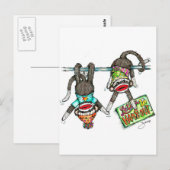 Carte Postale Allons-y - Sock Monkeys (Devant / Derrière)